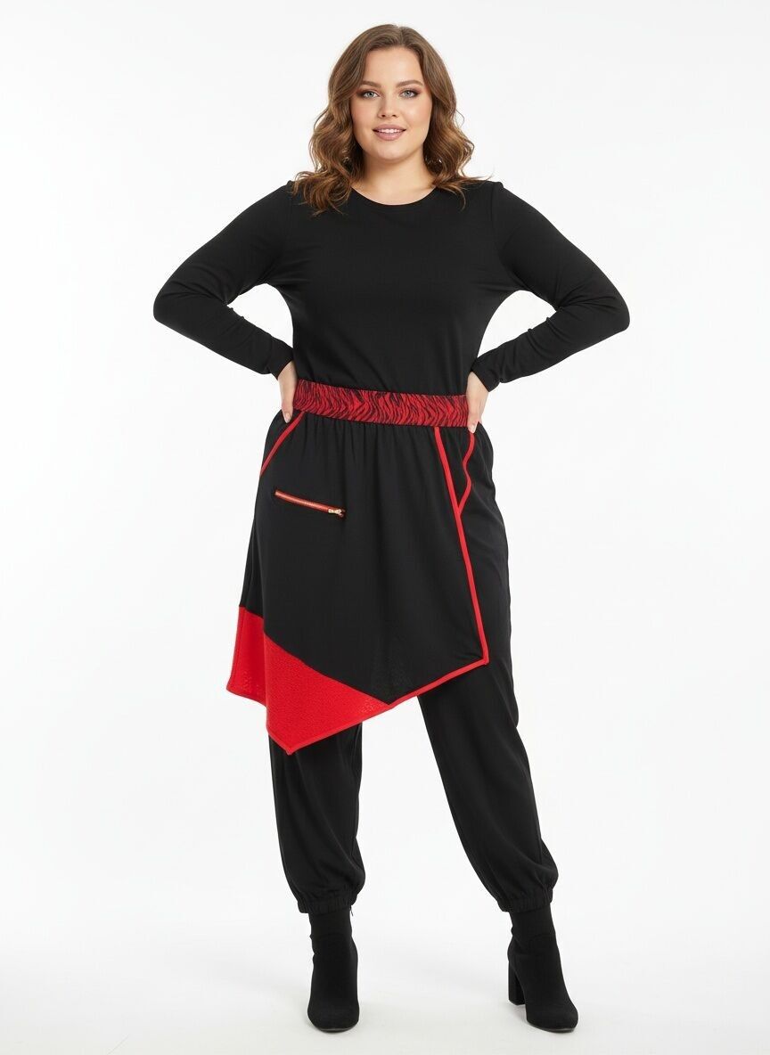 Haremshose mit 2-in-1-Effekt in Übergröße (B86)