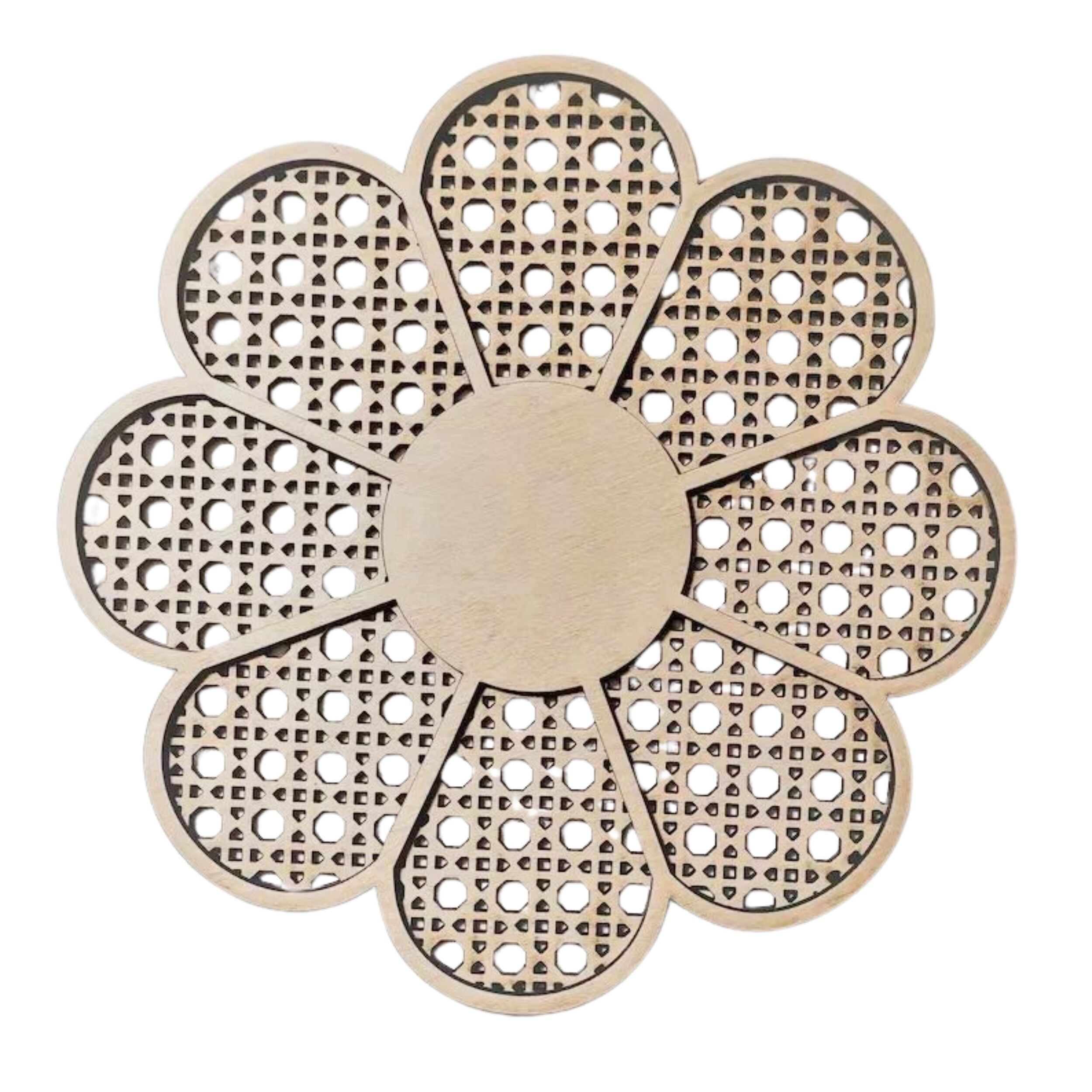 Fleur décorative murale en bois (30 cm)