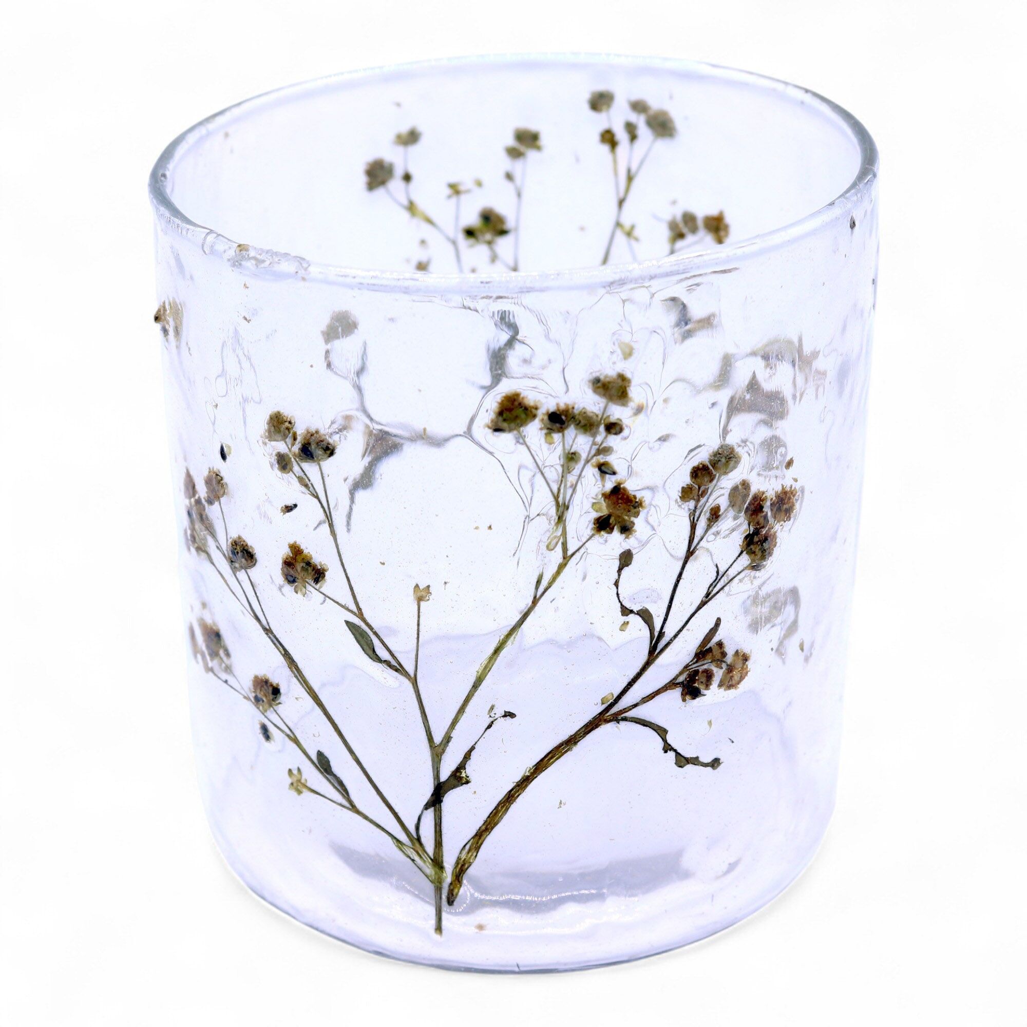 4x Natural Floral Crystal - Straight Candle Holder - Daisy