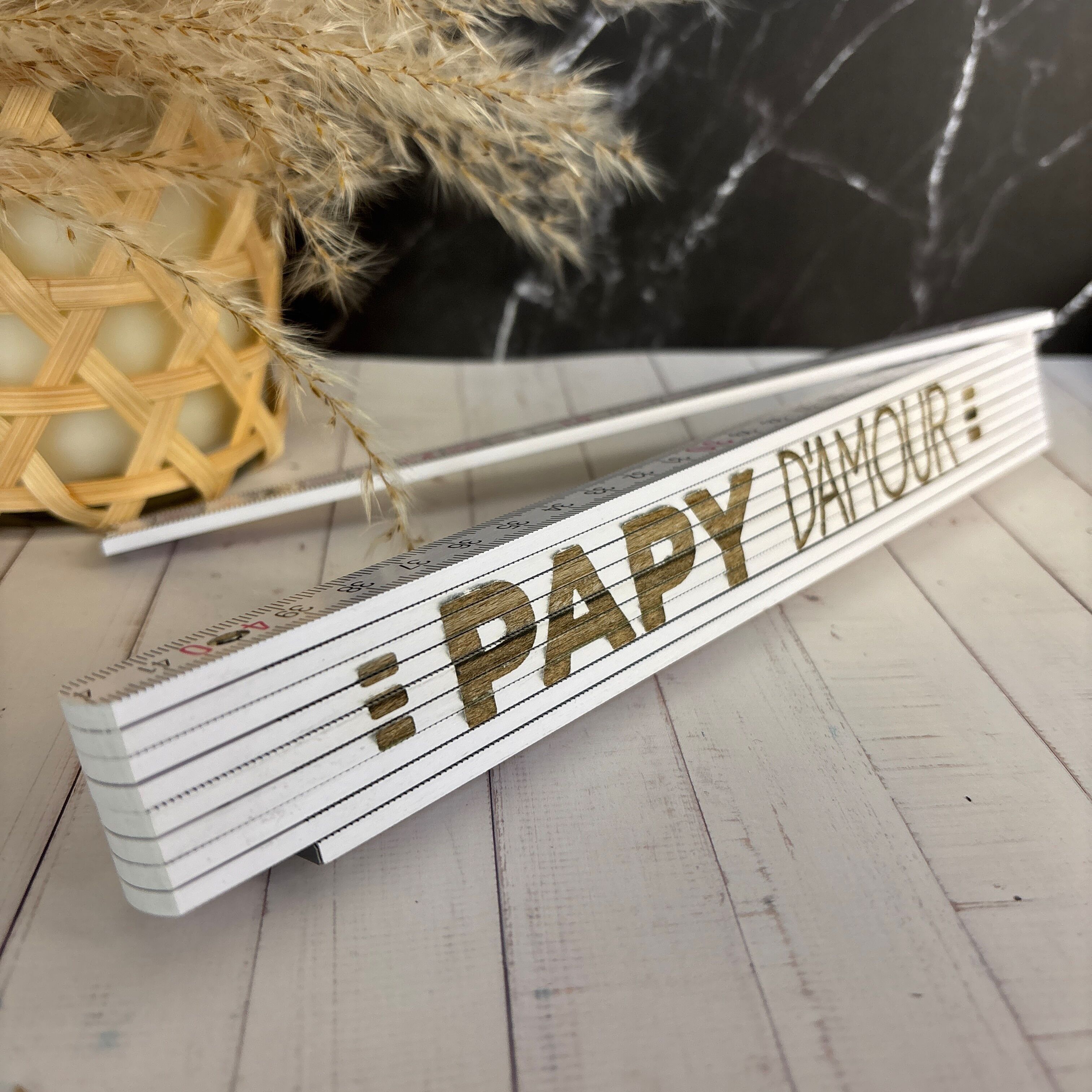 Folding wooden ruler, "Grandpa's Love" - DIY Gift