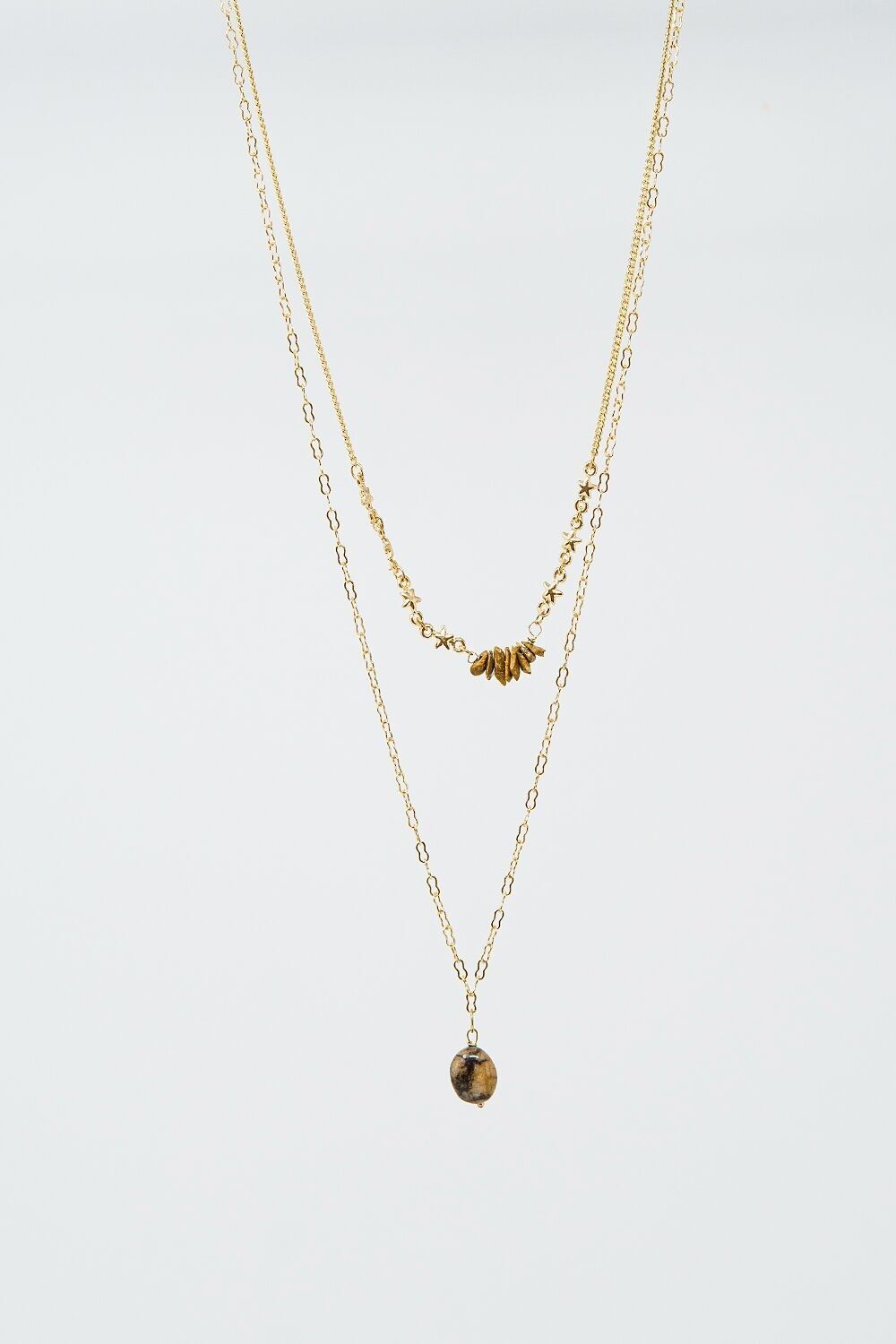 Collana 2 in 1 con pendente in pietra e dettagli stella