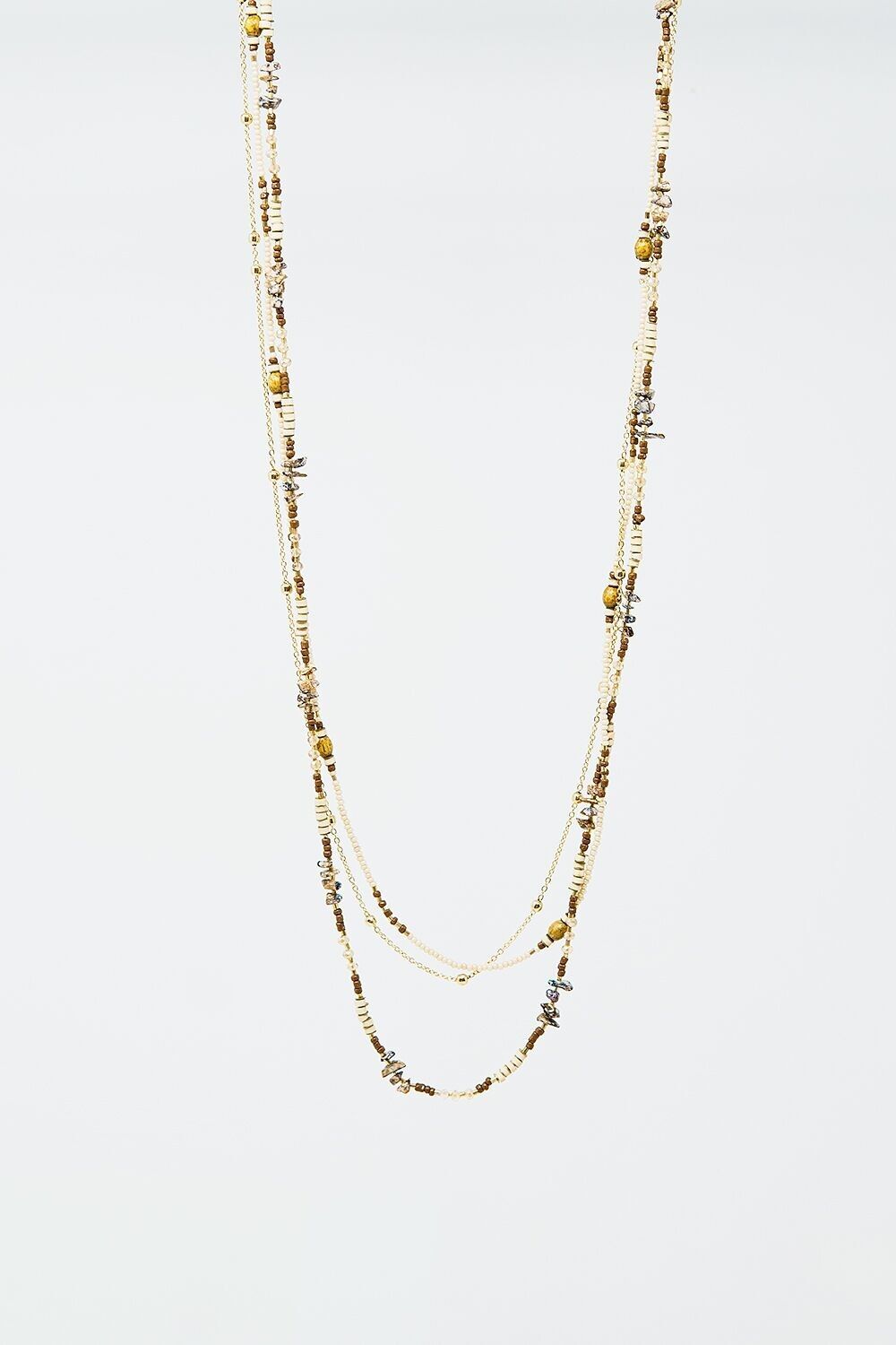 3 in 1 necklace with different type of beads