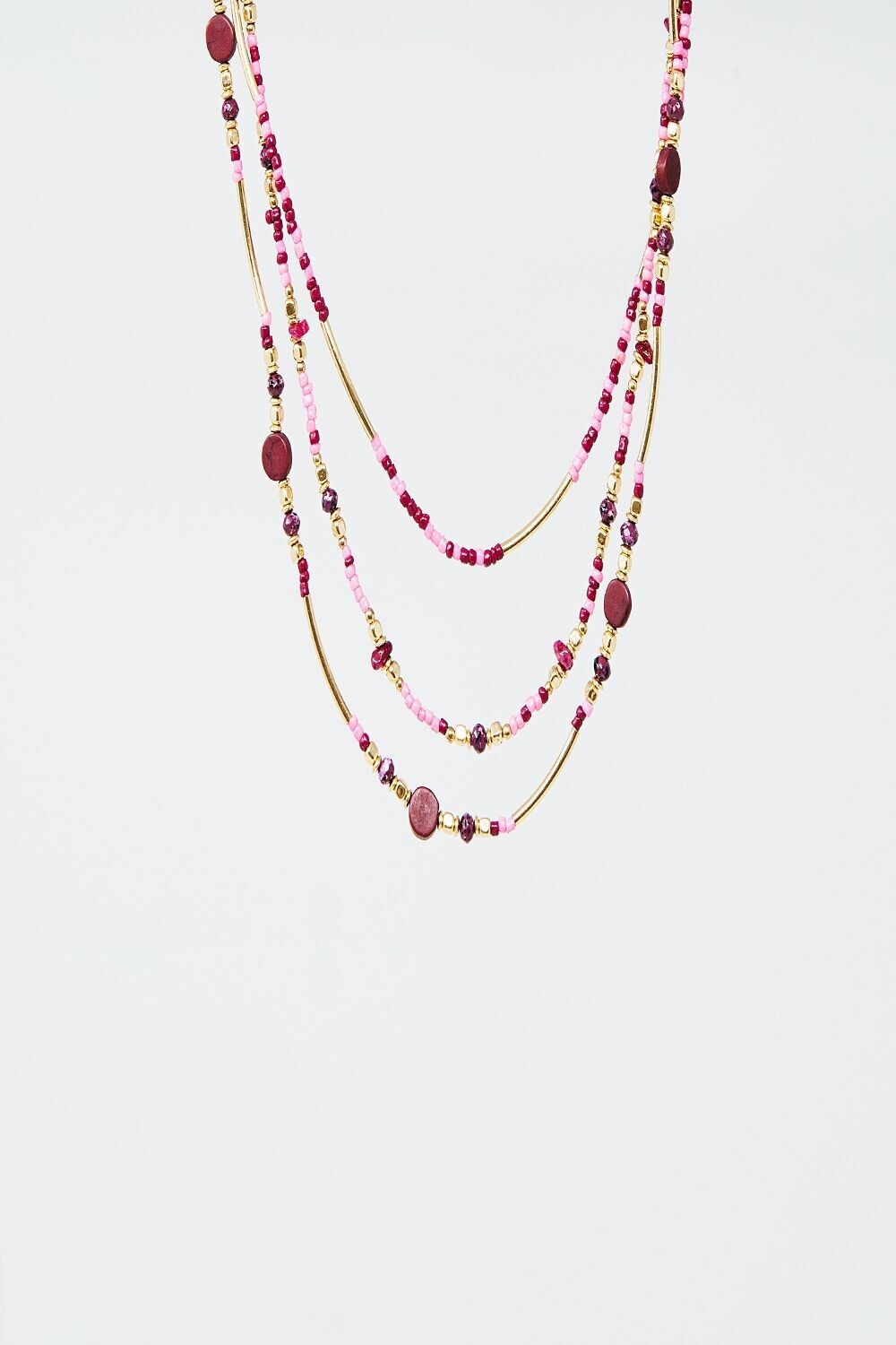 Collana 3 in 1 con pietre multicolori