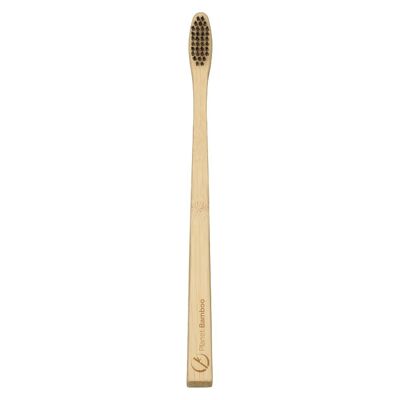 Cepillo de dientes de bambú para adultos - Individual (negro // mediano)