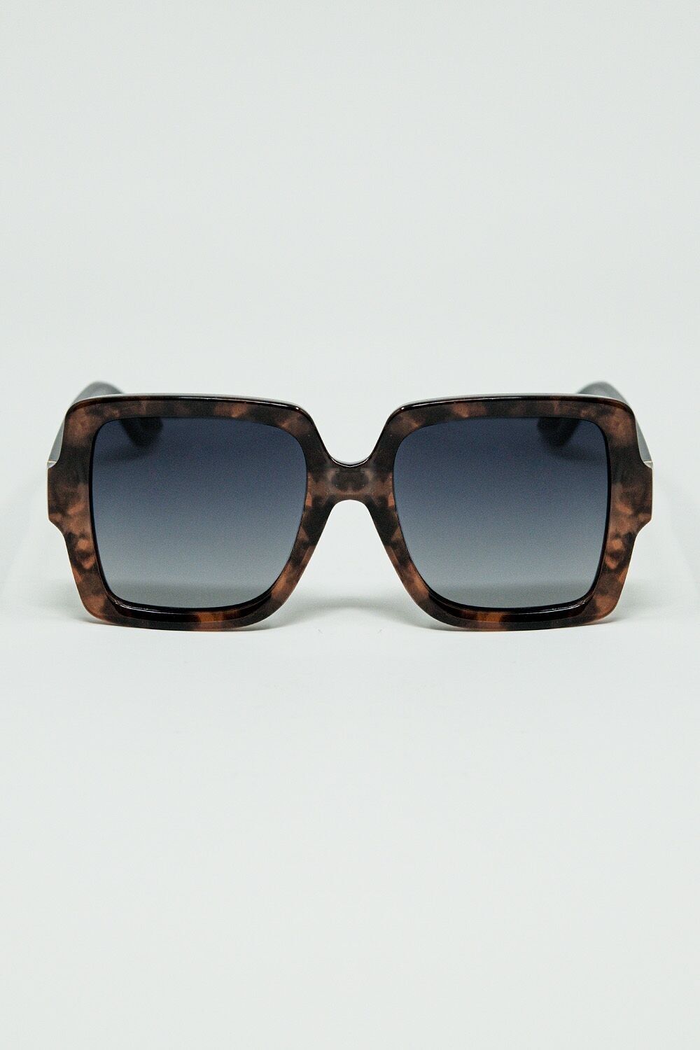 Occhiali da sole con montatura stampata marrone e aste nere