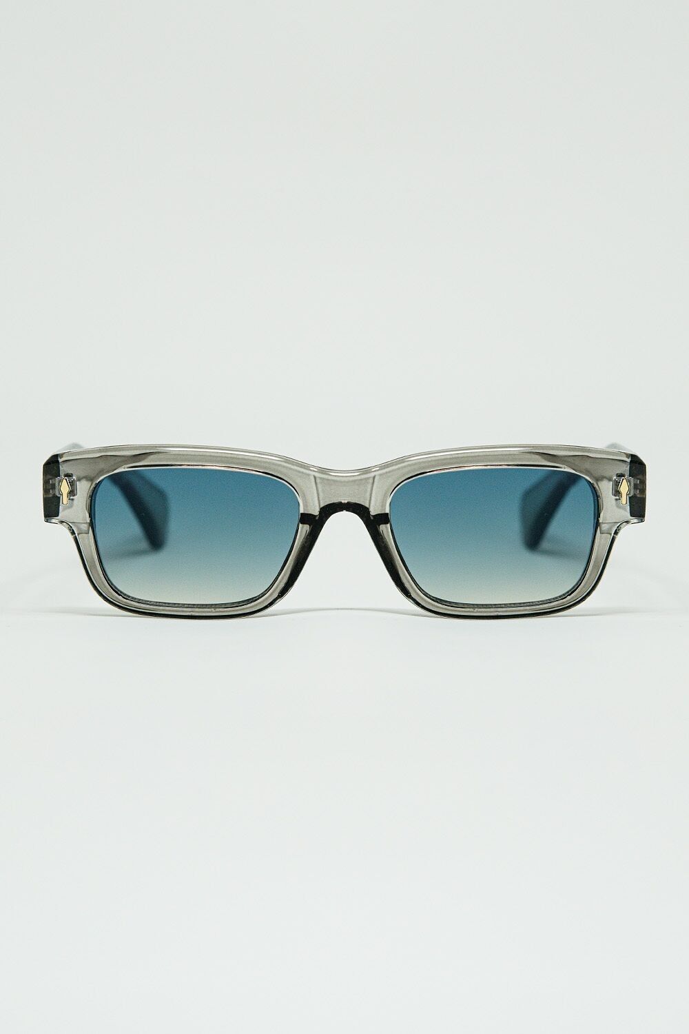 translucent Grey sunglasses with oval frame