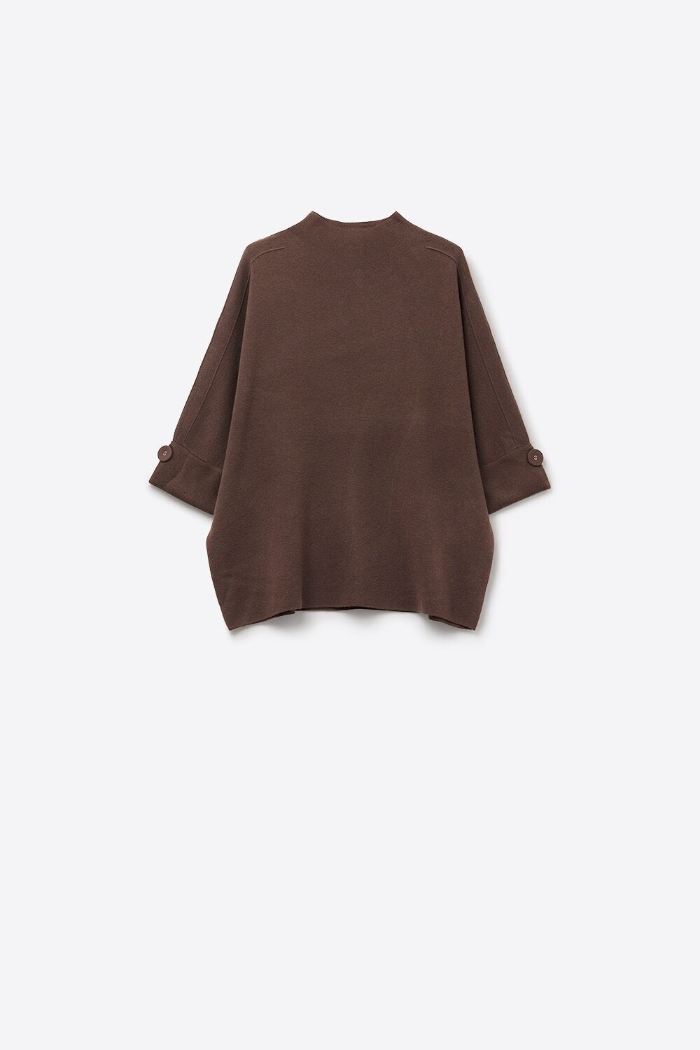 Brown Knitted Sweater with Button Details