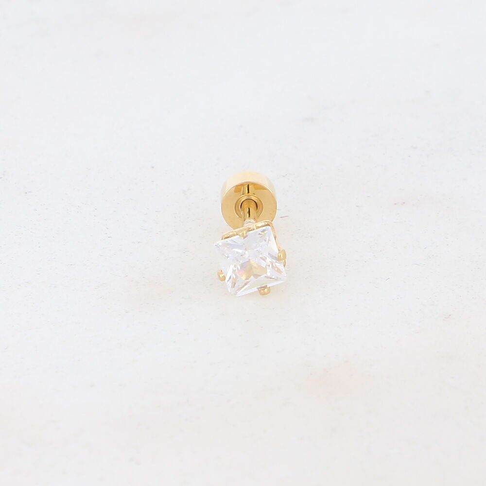 Piercing mit quadratischem Kristall – 2er-Set