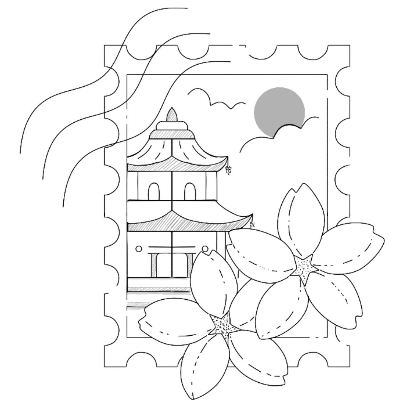 Temporary tattoo: Japan stamp