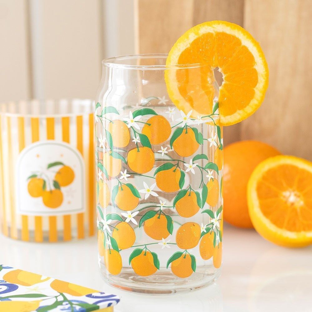 Orangefarbenes Druckglas