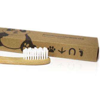 Brosse à dents en bambou adulte - Simple (blanc // moyen) 3