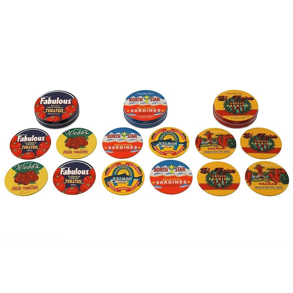 Set di sottobicchieri in latta in stile vintage