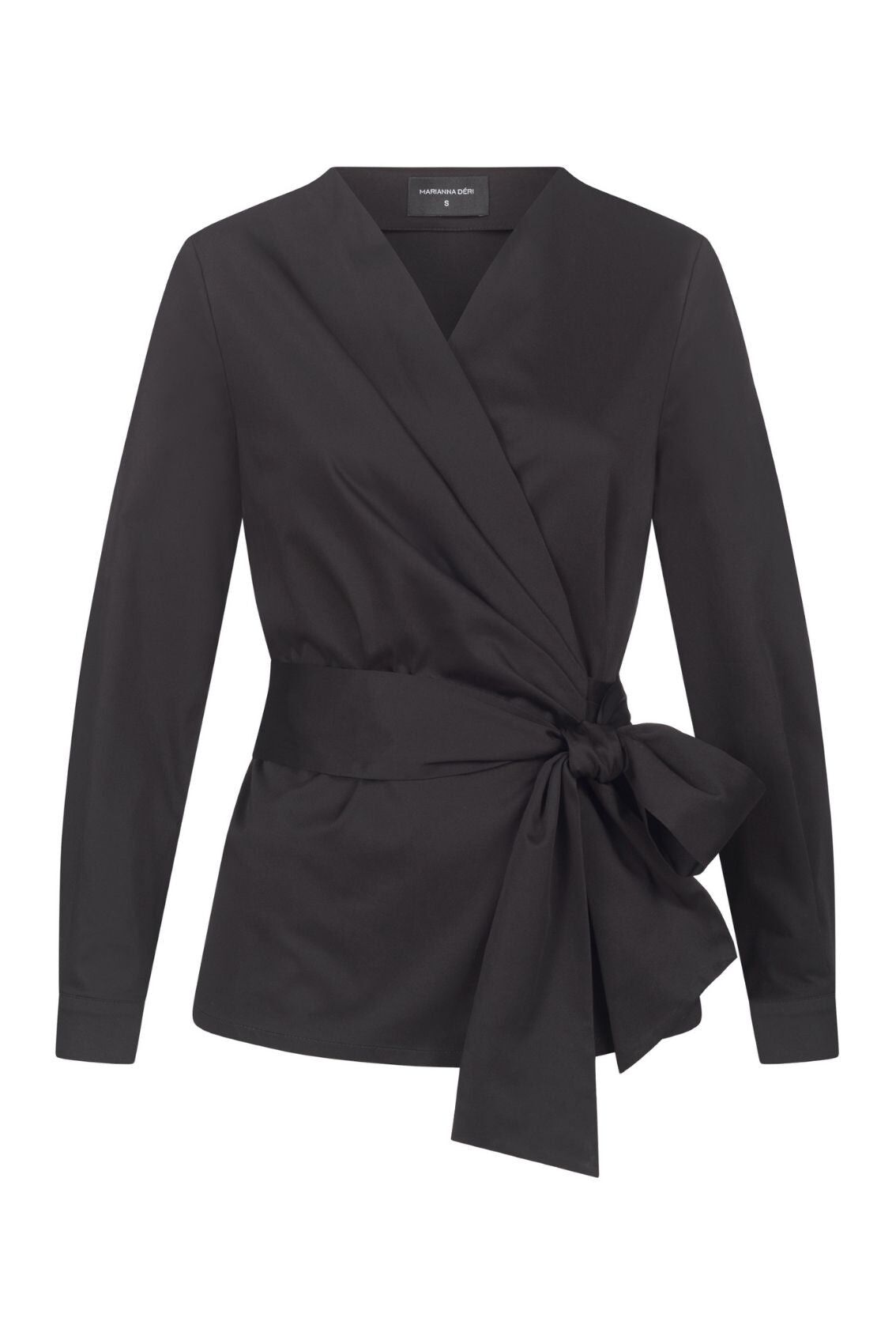 Blusa cruzada, negra