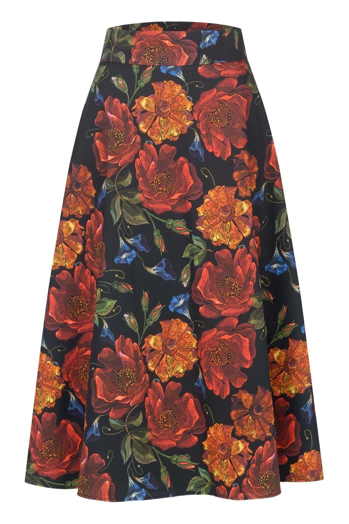 Falda midi color marigold