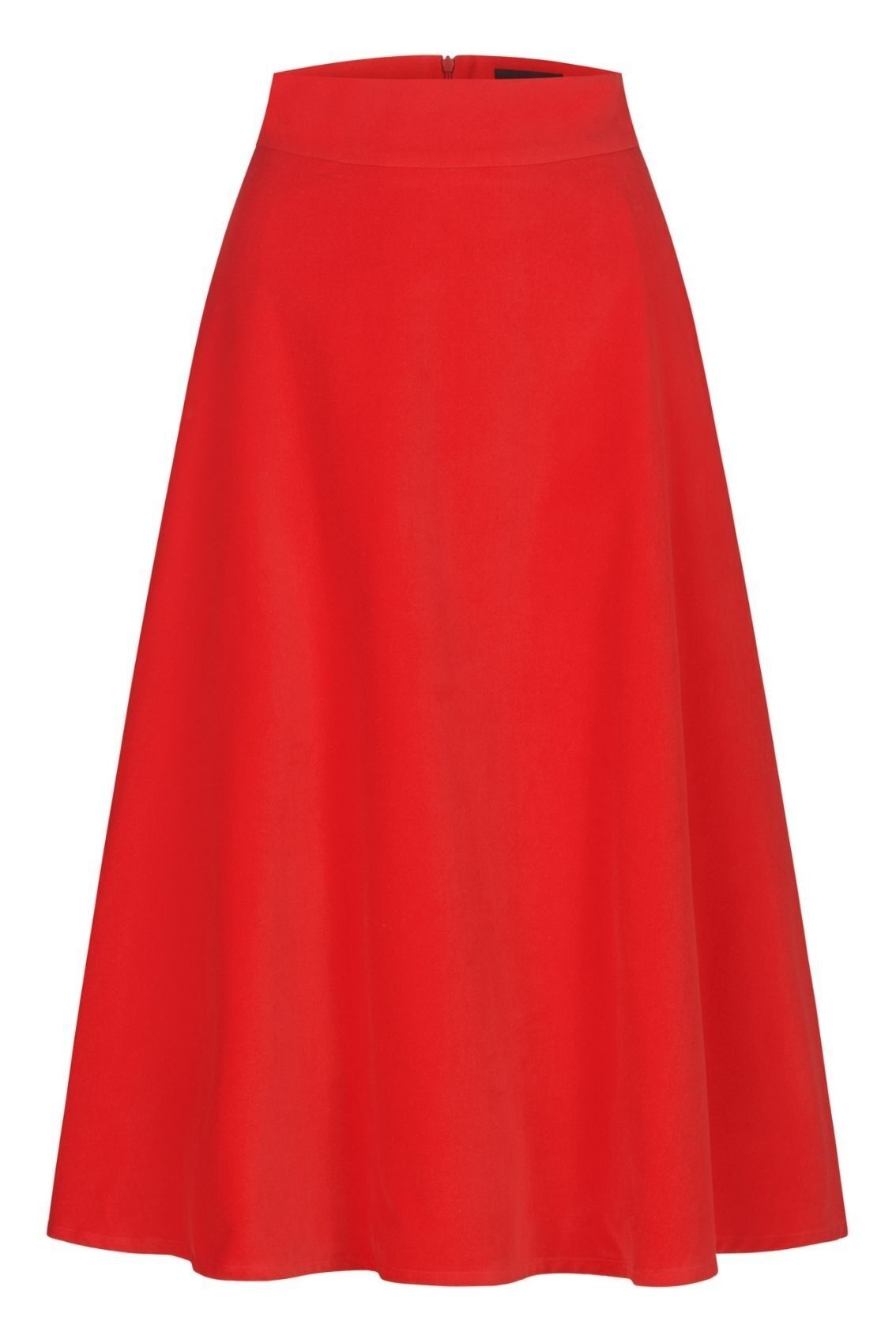 Falda midi de terciopelo - roja