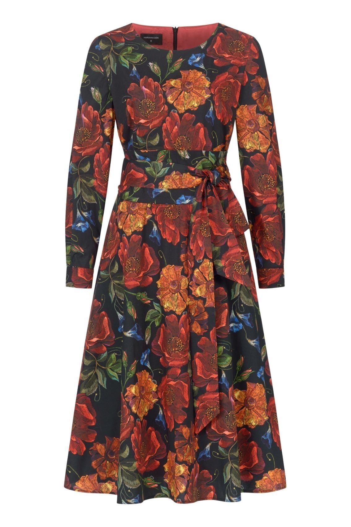 Vestido midi de color caléndula