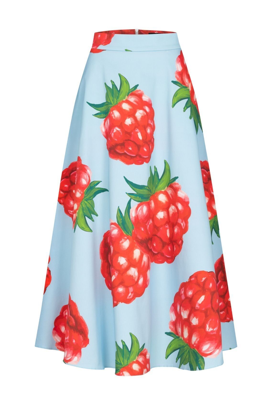 Falda larga azul frambuesa