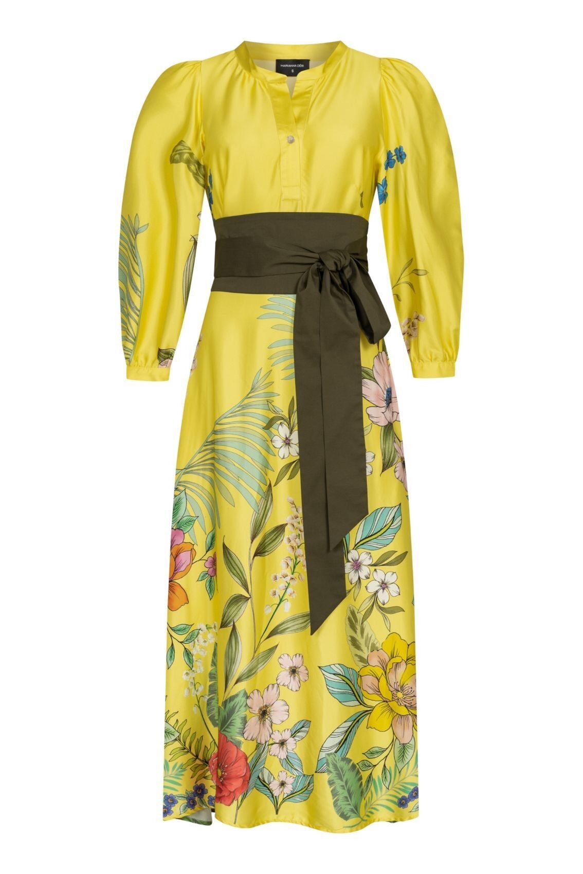 Vestido con estampado de hibisco