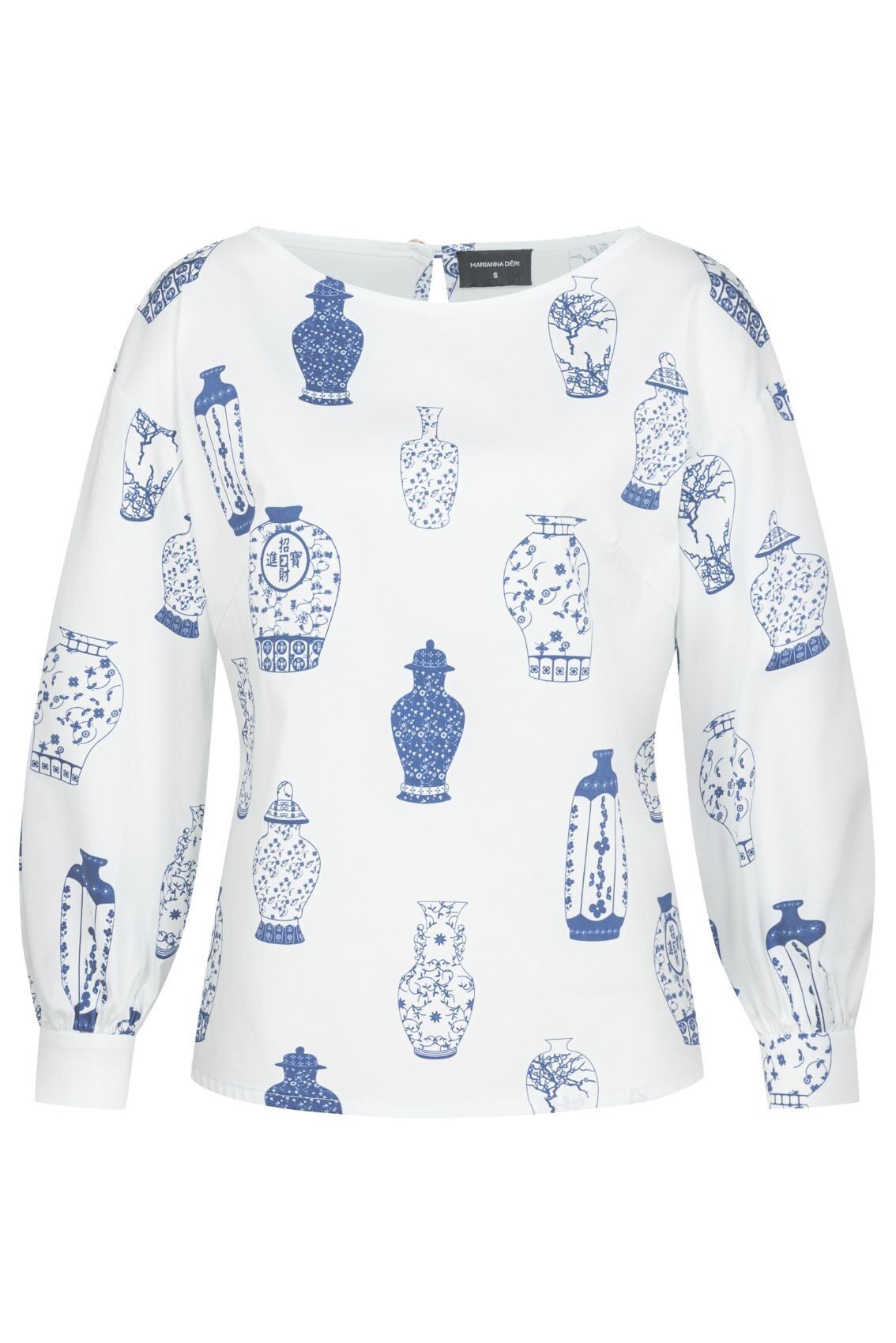 Blusa con estampado de jarrones