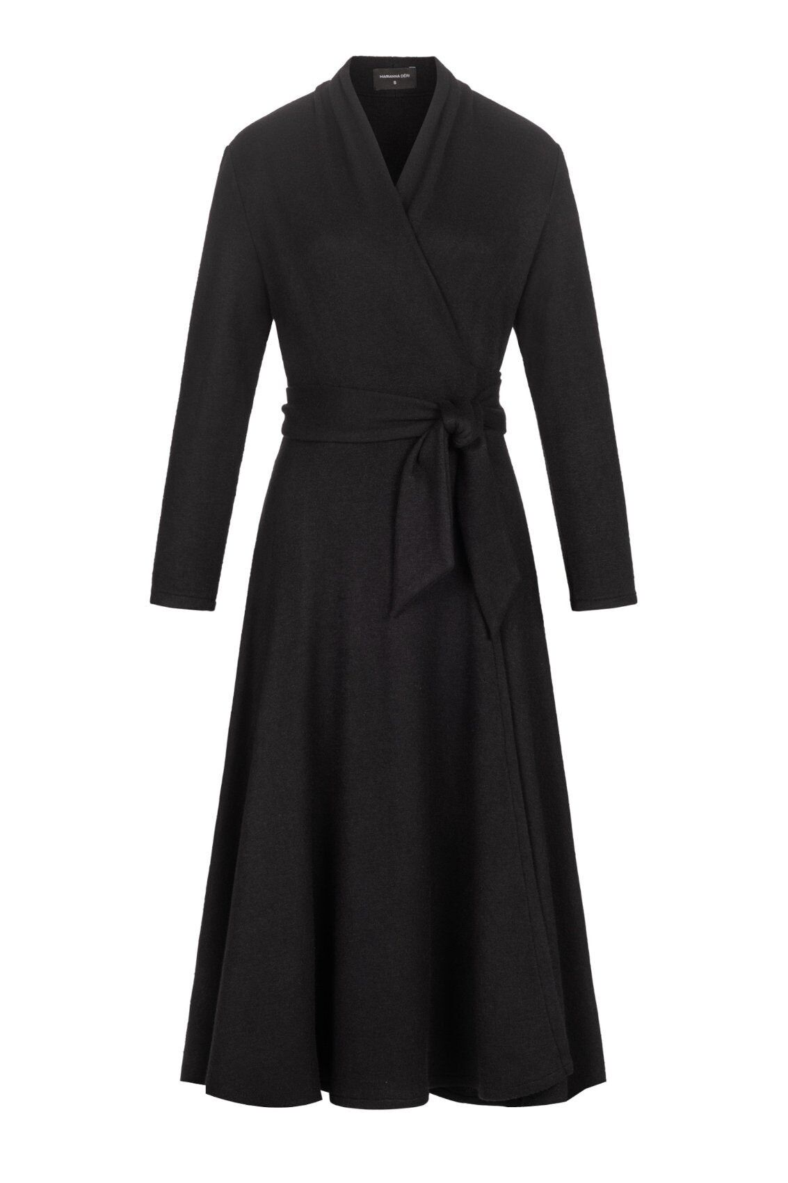 Abito avvolgente in maglia nero