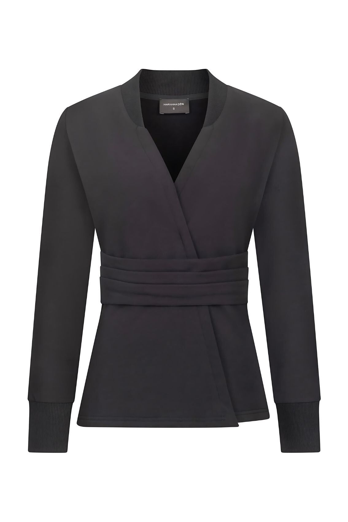 Felpa deluxe stile avvolgente, nera