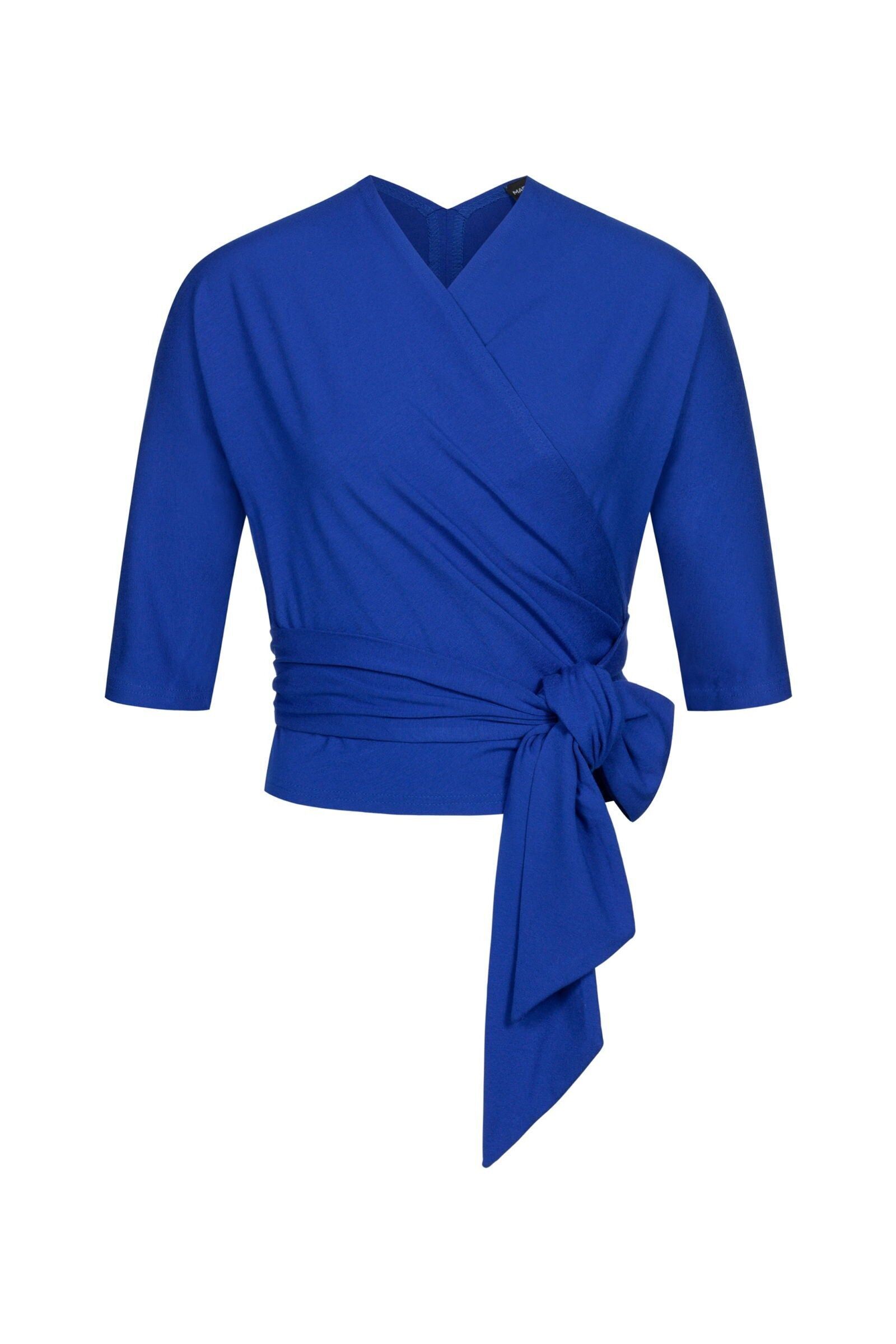 Top avvolgente blu reale