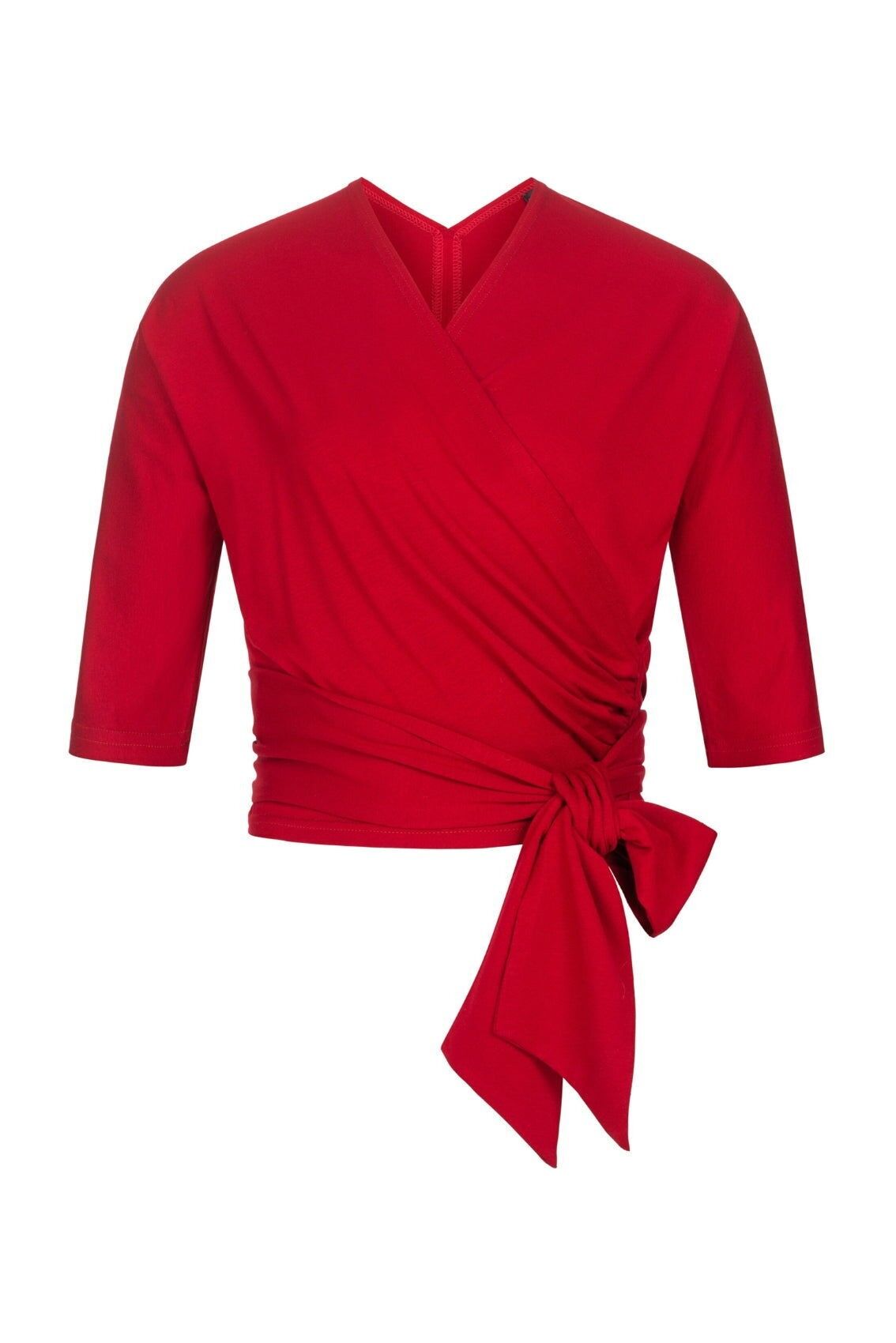 Top avvolgente rosso scuro