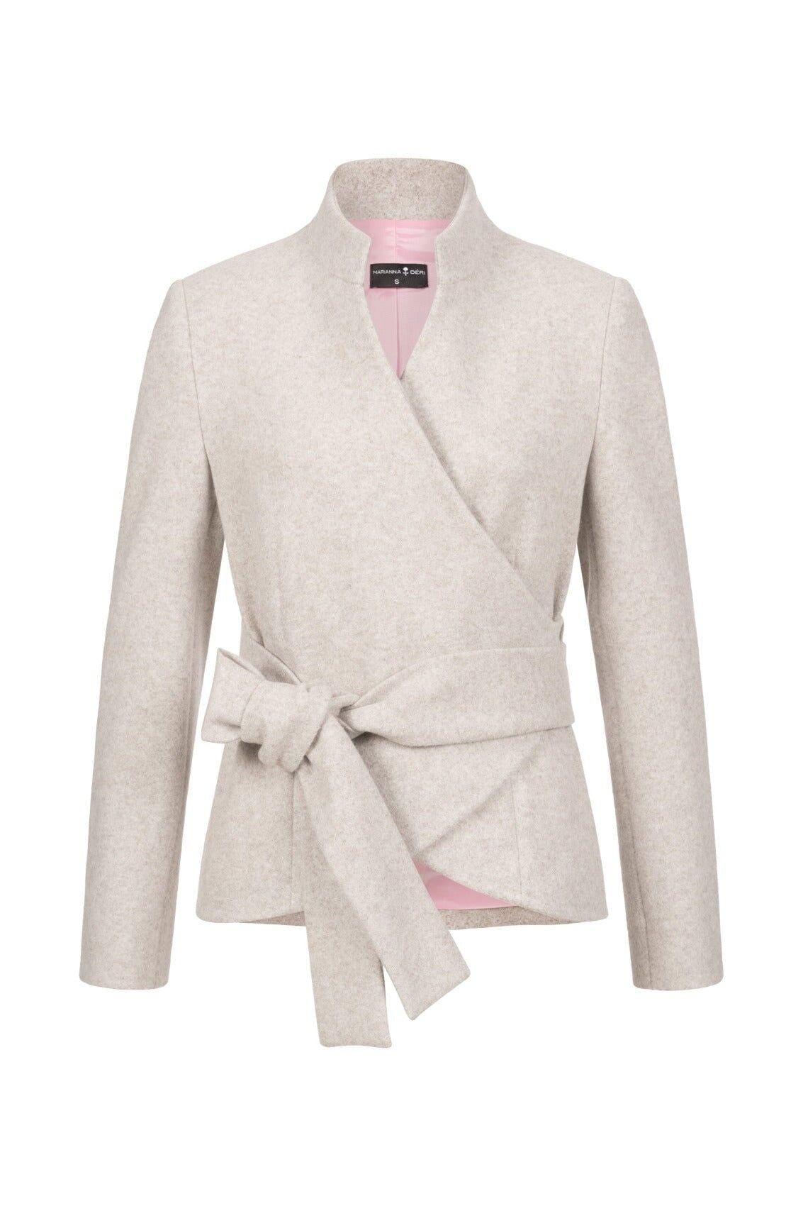 Chaqueta cruzada color topo