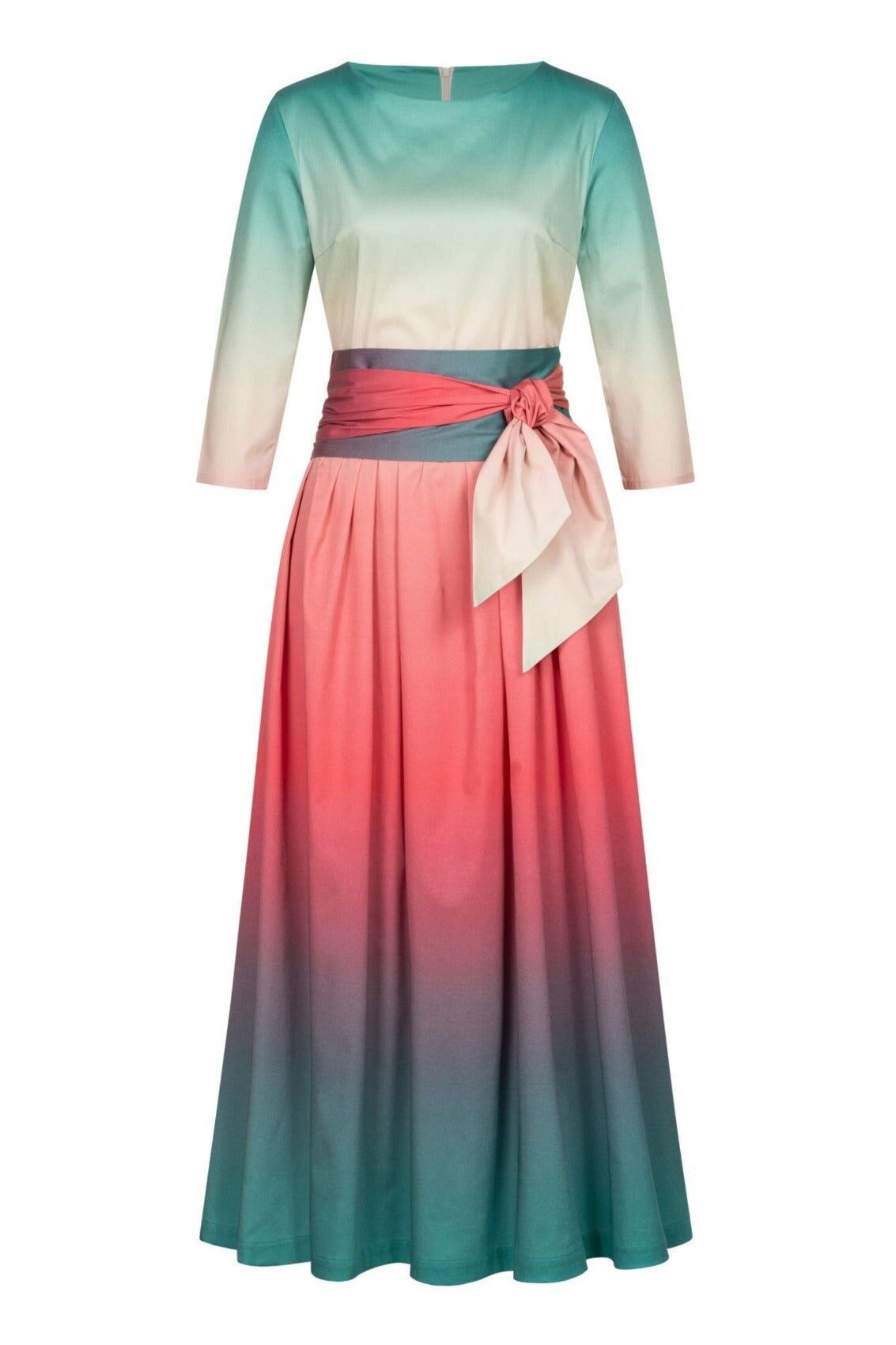 Vestido largo con degradado de color