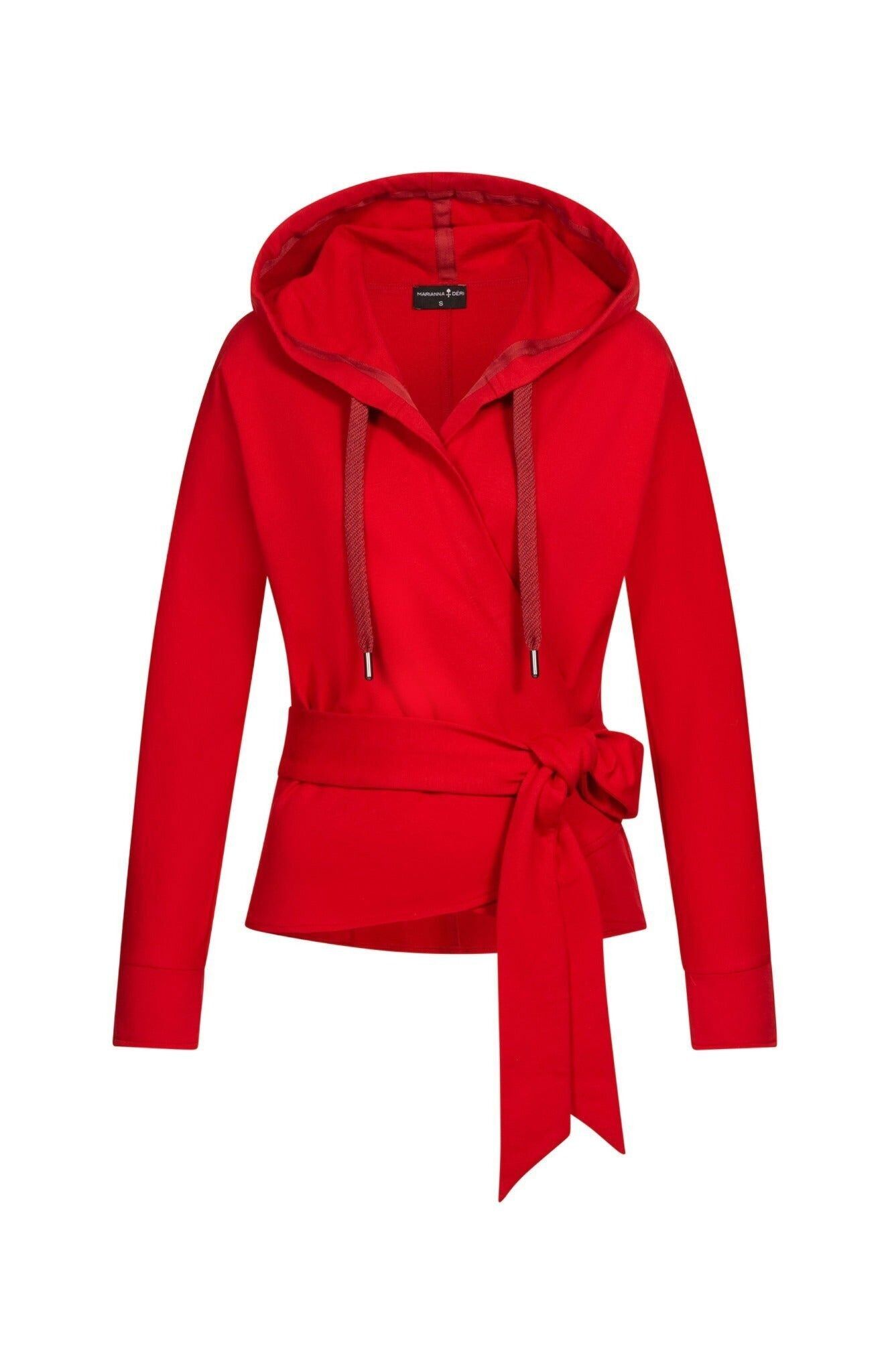 Sudadera con capucha cruzada roja