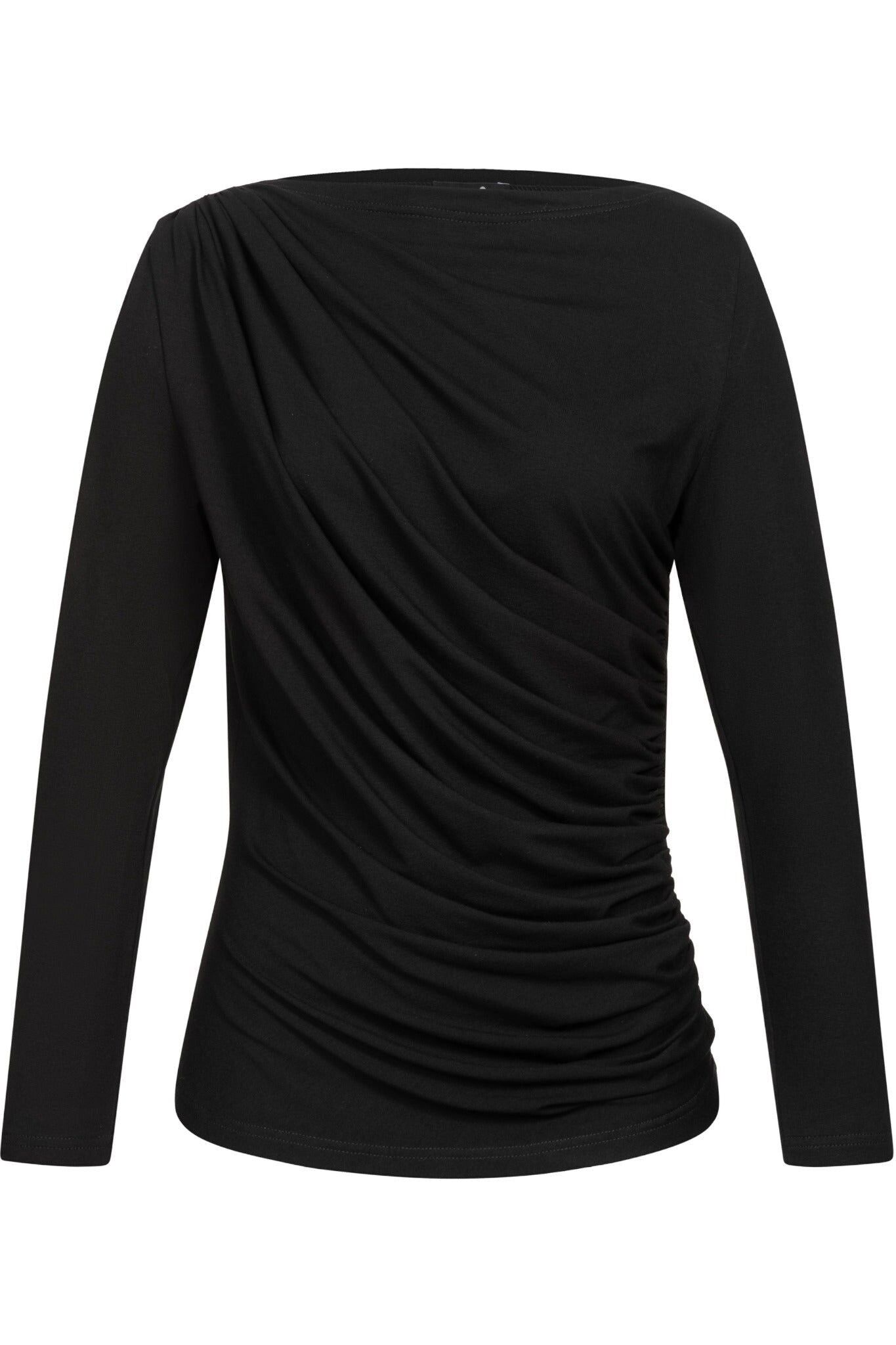 Camisa negra drapeada