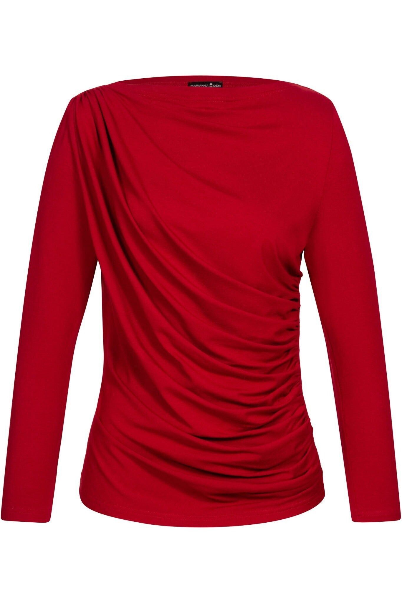 Camisa roja drapeada