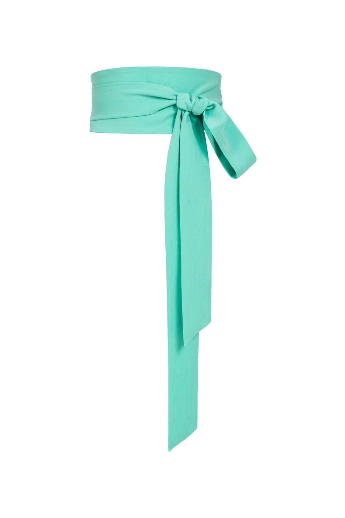 Cinturón de corbata verde menta