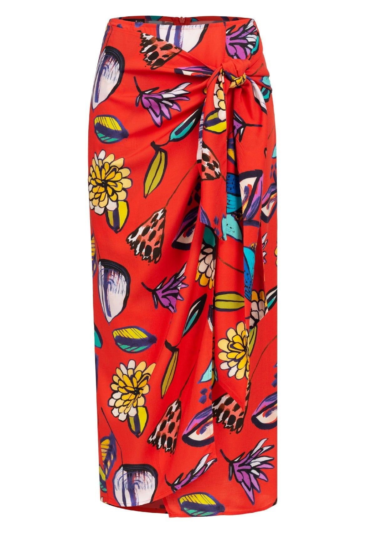 Falda cruzada con estampado floral