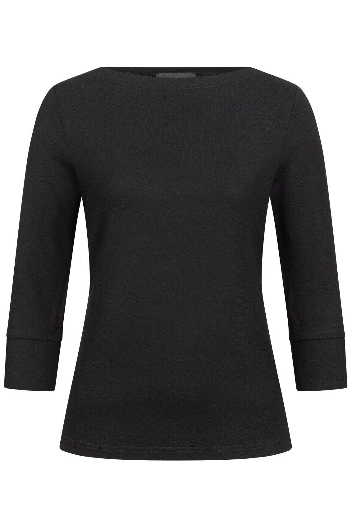 Top negro de cuello barco