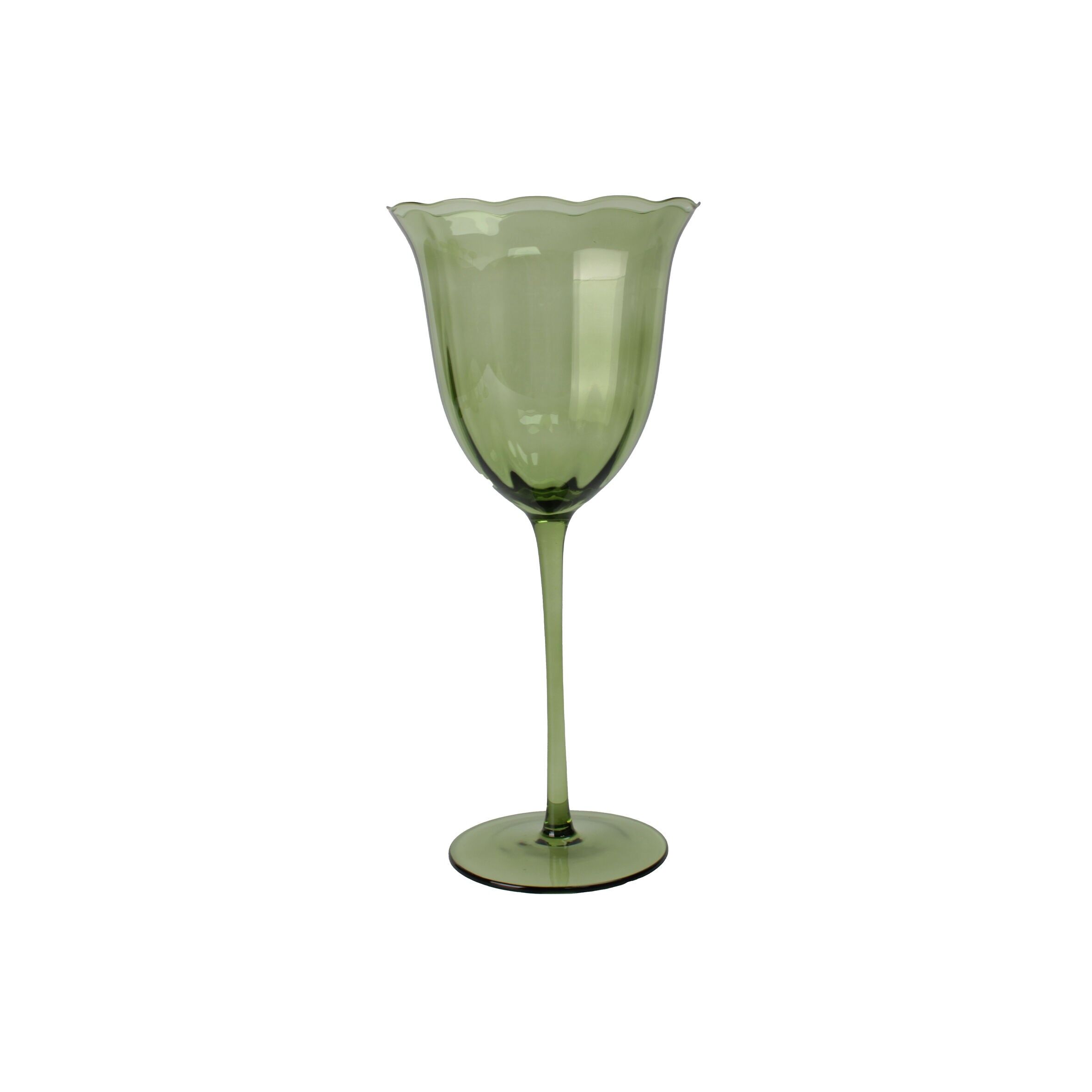 LOT DE 4 VERRES À PIED EDEN 36CL EN VERRE VERT