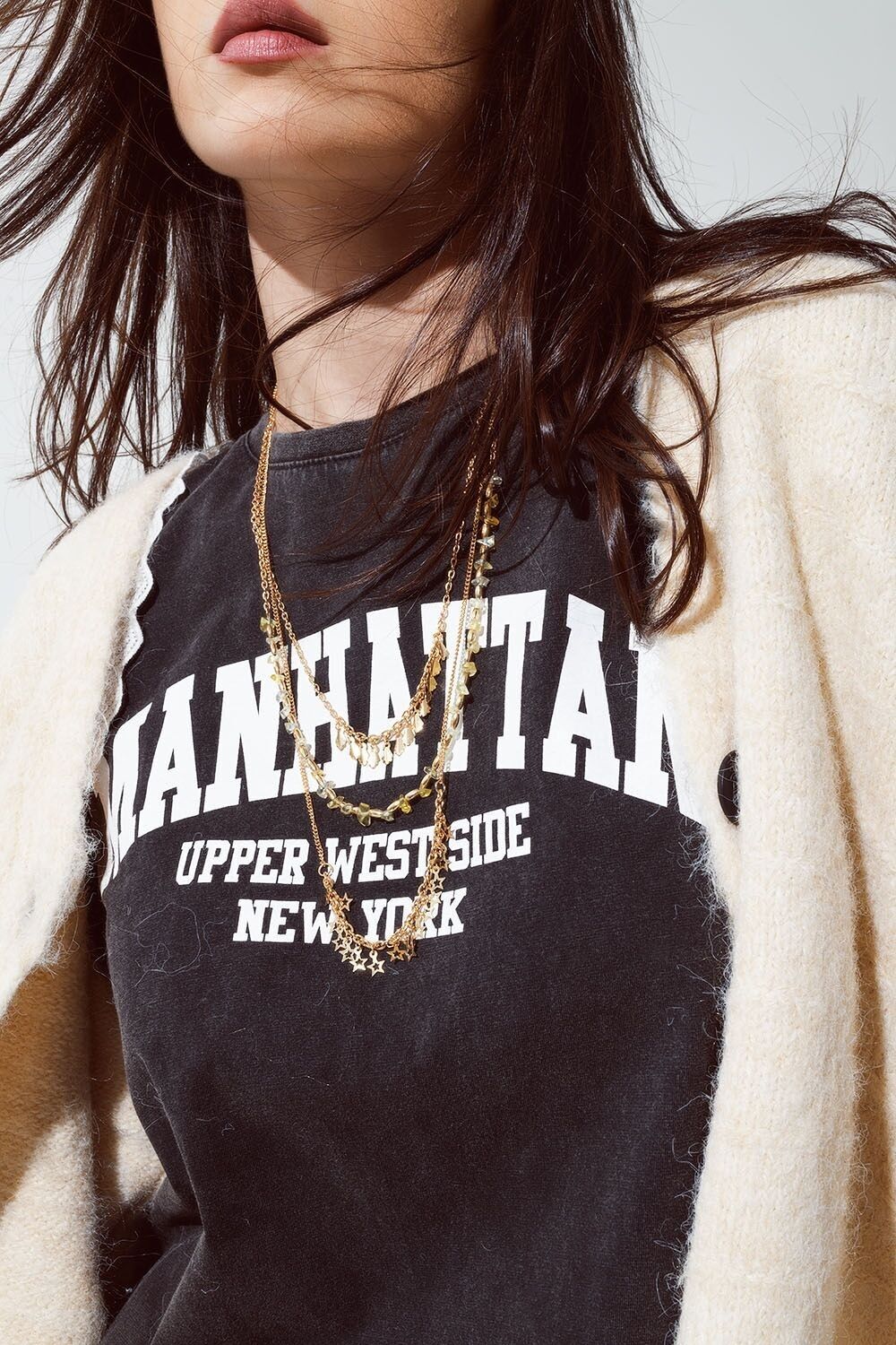 Collar Largo 3 en 1 de Oro con Variedad de Cuentas y Estrellas