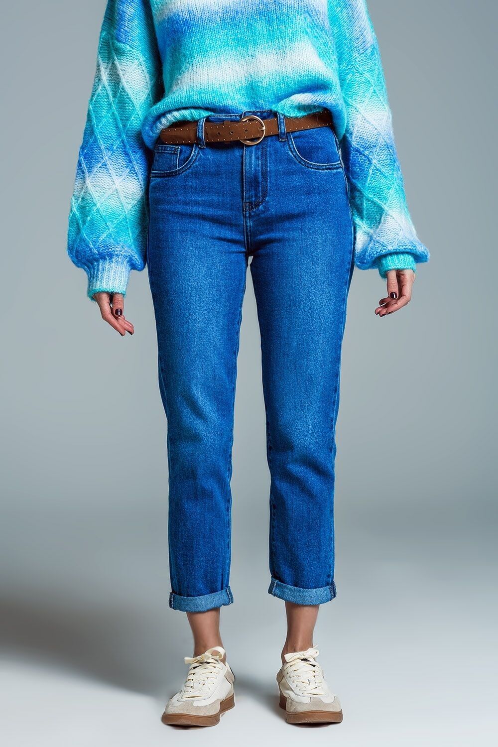 Basic-Jeans mit schmalem Bein aus Stretch-Denim in mittlerer Waschung