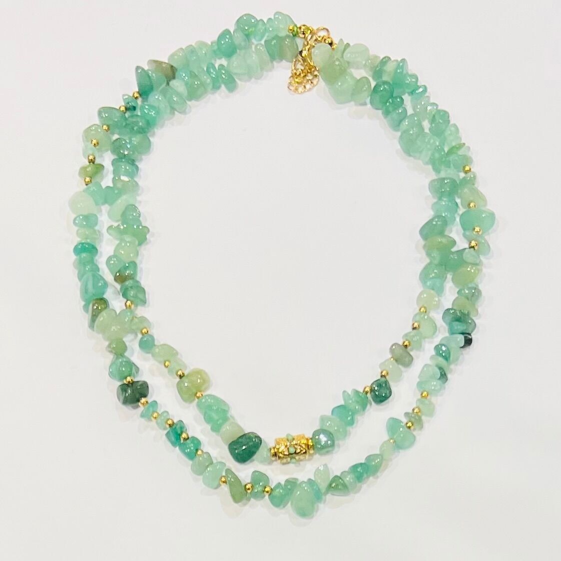 Collana in acciaio a doppio filo con perle rotonde irregolari