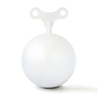 SNOWBALL music box in beech painted white