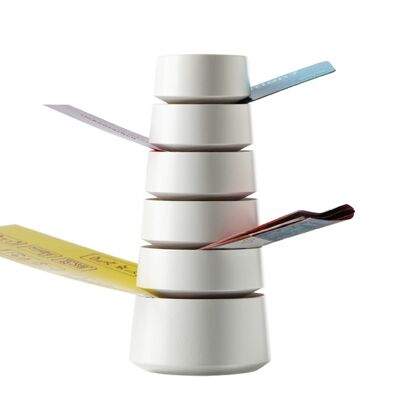 BABEL paper tower, beech painted white