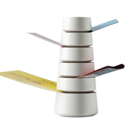 BABEL paper tower, beech painted white