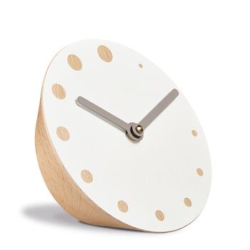 Horloge de table ROCKACLOCK DAY, hêtre, cadran émaillé blanc 1