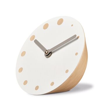 Horloge de table ROCKACLOCK DAY, hêtre, cadran émaillé blanc 2