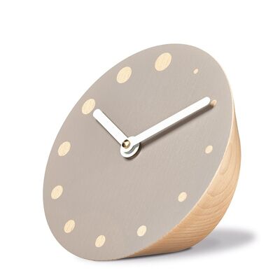 Horloge de table ROCKACLOCK NIGHT, hêtre, cadran gris émaillé