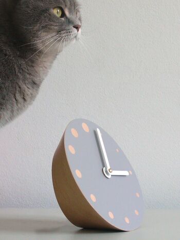 Horloge de table ROCKACLOCK NIGHT, hêtre, cadran gris émaillé 4