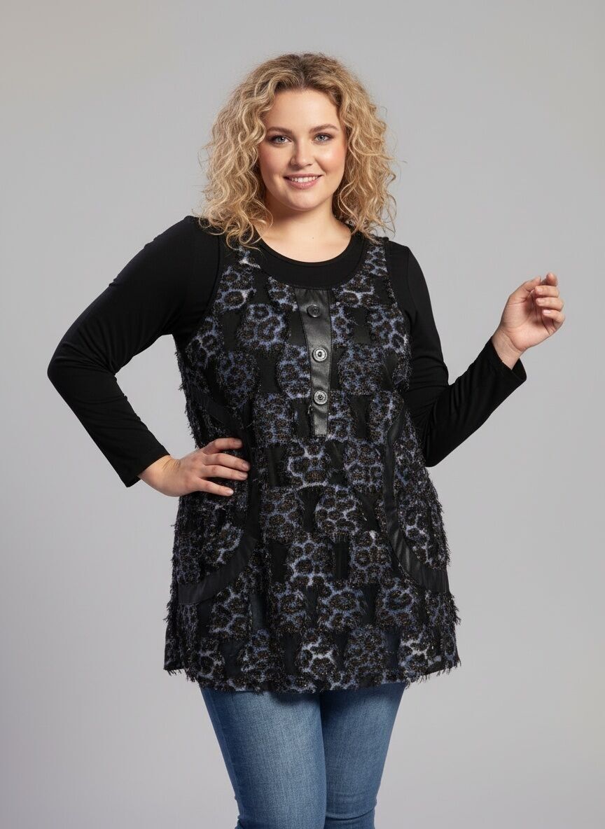 Plus size top + t-shirt set (A575)