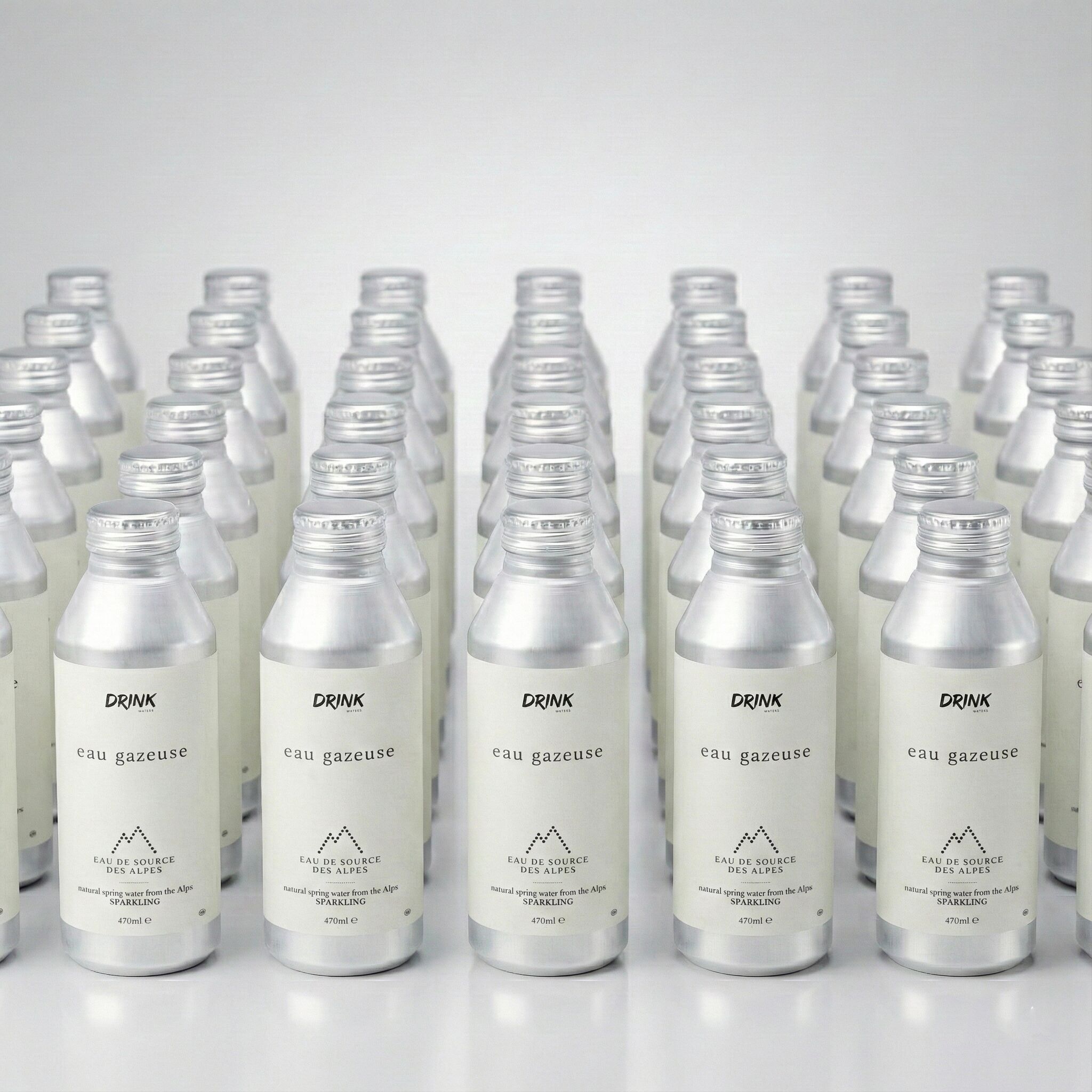 Pacchetto promozionale con sconto del 10% - 120 bottiglie di acqua alpina frizzante - Bottiglia in alluminio - 470 ml