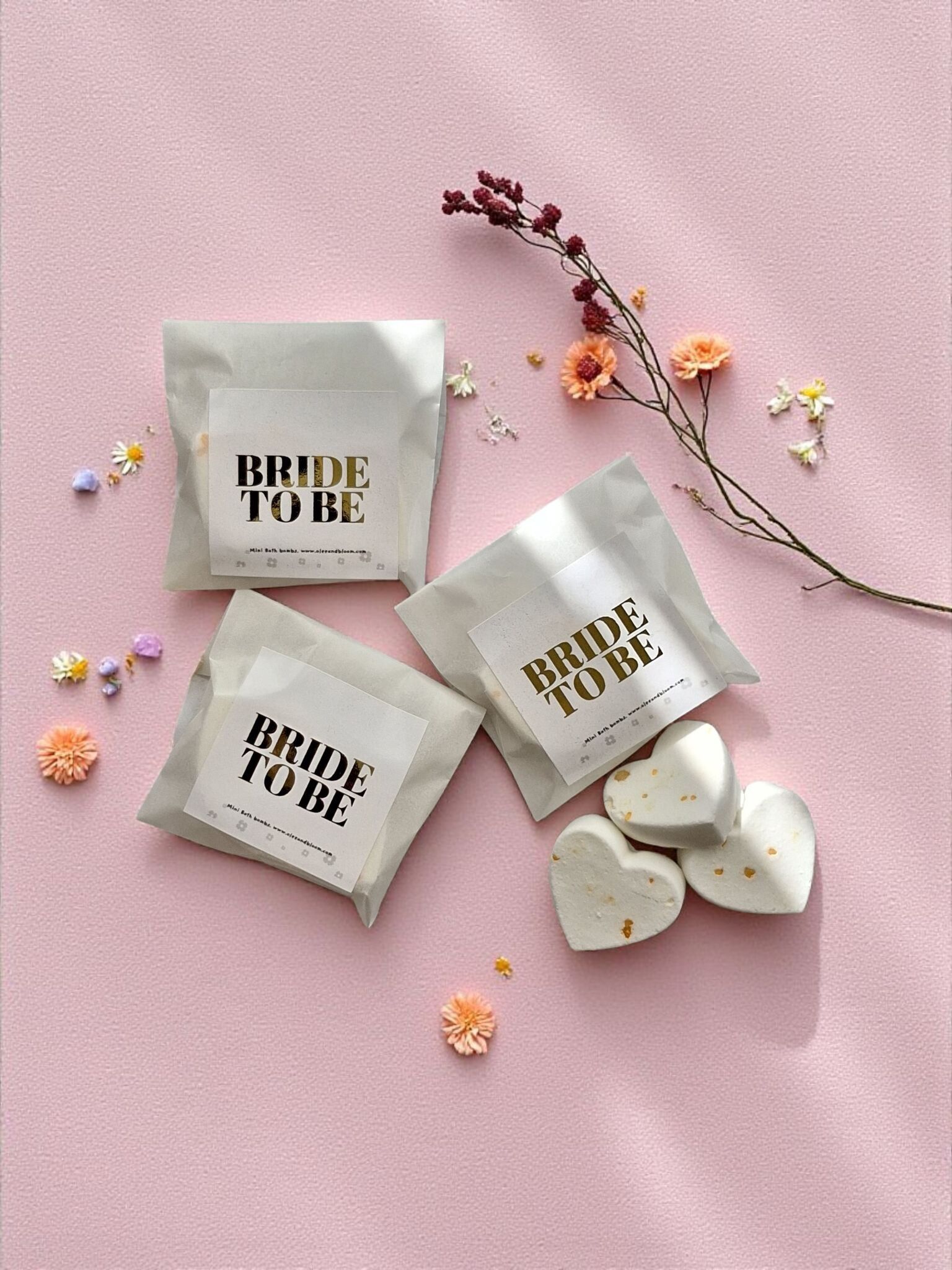 Bridal Mini bath bombs favors.