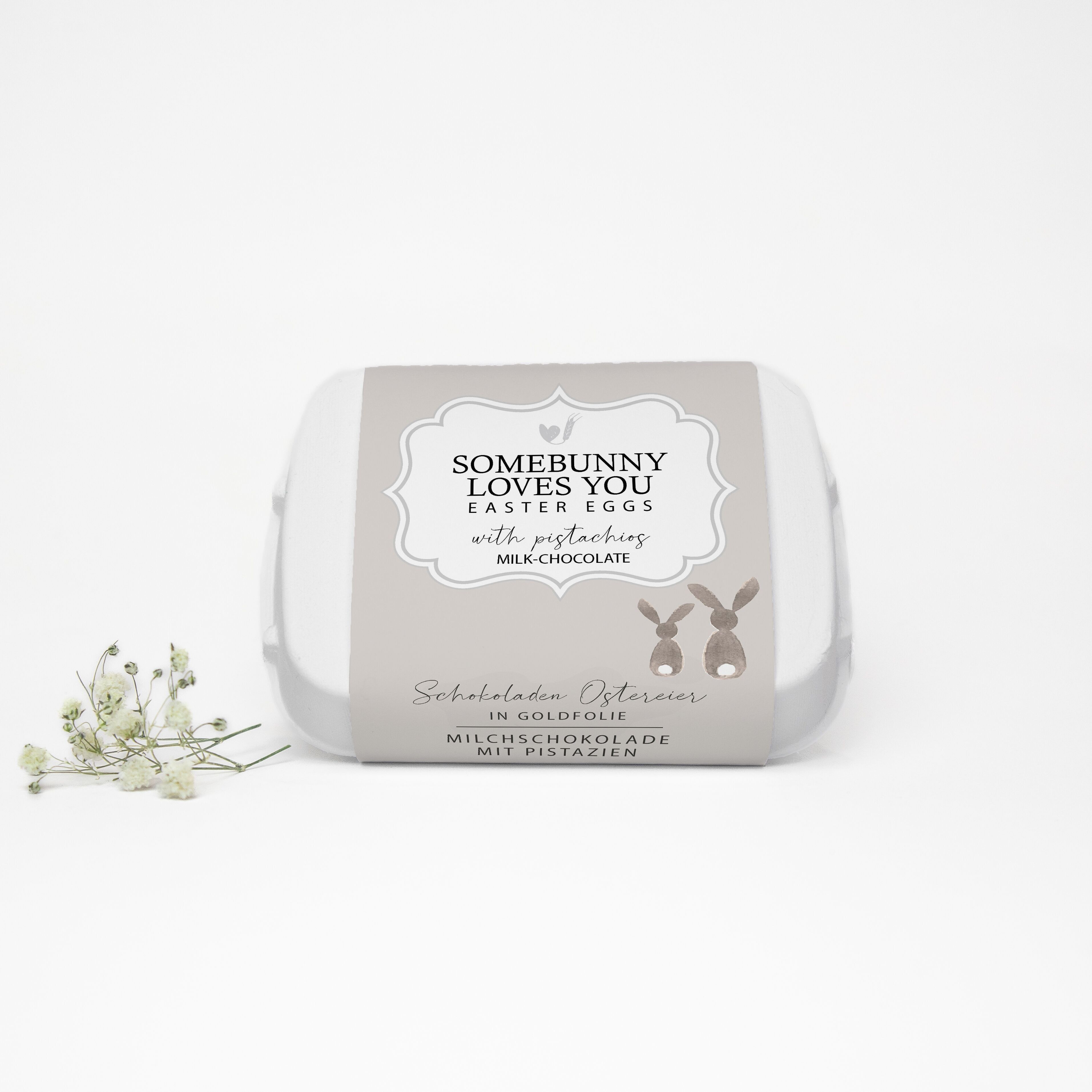 Uova di Pasqua di cioccolato "Un coniglietto ti ama"